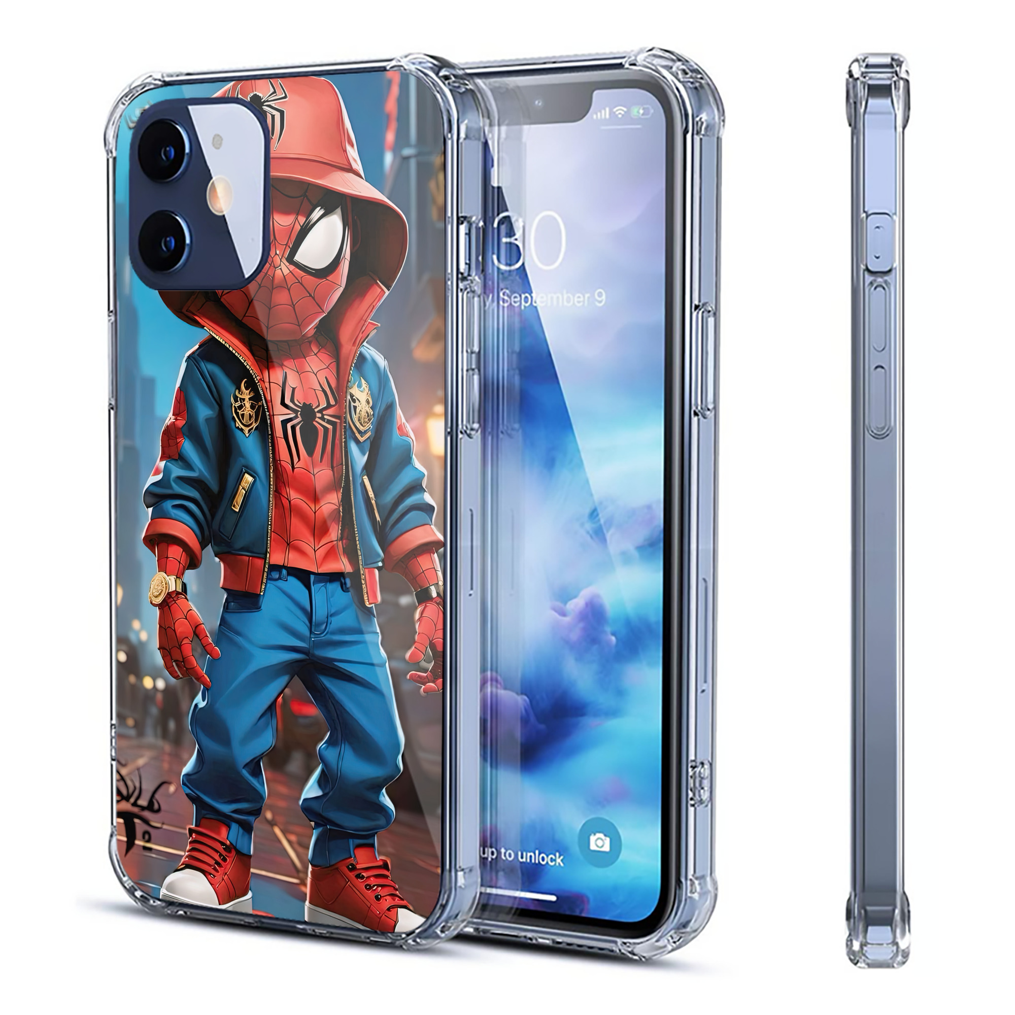 （画像用） Spider Man スパイダーマン 【iPhone 12シリーズ対応】透明スマホケース（クリアソフトケース）